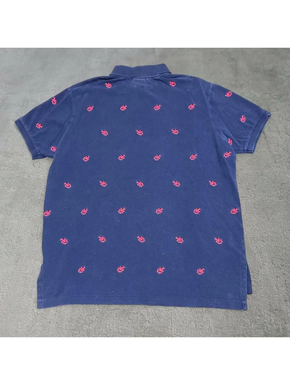 vintage navy all over lobster embroidery polo